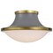 Nuvo Lafayette 1-Light Flush Mount 18 in. Gray/Natural Brass White Opal Glass 60/7916 - alternate 4